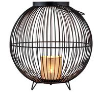 Marrakech Boho Deko Aesthetic portacandele in metallo 30 cm grande nero oro | portacandele Leya come decorazione da giardino e da tavolo | Squisito portacandele per lumini