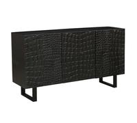 Marrakech - Credenza moderna con ante in legno, 142 cm, grande come mobili da soggiorno, in stile retrò, con design in pelle di coccodrillo, per una conservazione elegante in sala da pranzo e camera