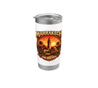 Marrakech La Città Rossa Marocco Vintage Marocchino Heritage Bicchiere termico in acciaio inox doppia parete