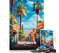 Marrakech,Marocco - Poster di viaggio per ragazzi - Puzzle da 1000 pezzi - Logica,facile da giocare,divertimento assicurato,incastro perfetto,regalo stagionale (38x52cm)