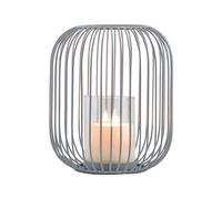 Marrakech - Portacandela decorativa scandinava, in metallo e vetro, 21 cm, grande grigio, portacandela a forma di tesour come decorazione da giardino e soggiorno, decorazione da tavolo