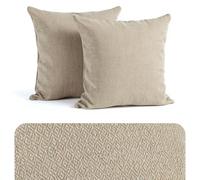 Marrakech - Set di 2 federe per cuscino, 40 x 40 cm, grandi, in cotone, decorazione per il soggiorno, sulla poltrona e sul divano, colore: beige