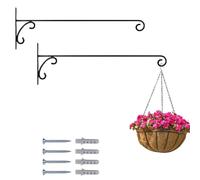 Marrakech - Set di 2 ganci da parete forgiati a mano, lunghezza 35 cm, ganci vintage da avvitare per fioriera e piante sospese, supporto per attrezzi Tarmo per esterni come balcone o giardino