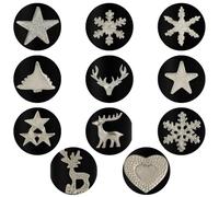 Marrakech - Set di 4 tappi per candele, in argento, 6 x 6 cm, per corona dell'Avvento, candele e portacandele come motivo decorativo a forma di stella, decorazione natalizia per l'Avvento