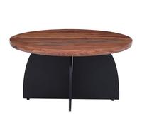Marrakech - Tavolino rotondo Adeen, 90 cm, in legno massiccio, rotondo, realizzato a mano, design moderno in legno naturale, grande, durevole, realizzato a mano, per soggiorno, lounge e loft