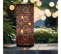 Marrakesch Lanterna portacandele Orientale in Metallo - Portacandele per Giardino - Amelle Nero 30 cm - trasmettere Una buona Atmosfera - Passare Un Buon Momento in Giardino