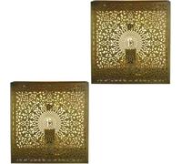 Marrakesch Orient & Mediterran Interior Set di 2 lampade da parete orientali, decorazione da parete Yakin, oro anticato