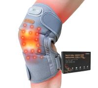 MarrisJjw Massaggiatore elettrico riscaldato per ginocchia, con terapia della luce rossa, calore e massaggio per ginocchia, gomito, spalle, 3 modalità di vibrazione e riscaldamento per il relax