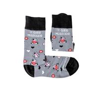 MARRON Y - Calzini ¨Te Quiero Muuucho - Made in Spagna - Perfetti per regali - Divertente - 80% cotone - Unisex, grigio e nero, 41-45