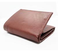 Marroncino Rfid Blocco Premium Fatto a Mano Vacchetta Uomo Portafogli a 3