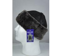 Marrone 100% pelle di Pecora Montone Pelliccia Berretto Rotondo Secchio Inverno