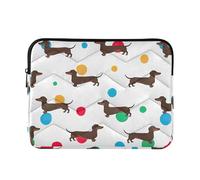 Marrone Bassotto Cani Macchie Bianco Carino Accessori Laptop Maniche Tablet Protettivo Donna Copertura del Computer Lavoro per Computer Air Sleeve 13 Pollici Universale Grande