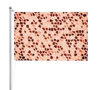 Marrone Beige Rosa Corallo Arancione,Bandiera da giardino, bandiera decorativa da cortile, bandiera bifacciale, 2x3 piedi, per esterni e interni