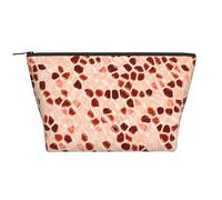 Marrone Beige Rosa Corallo Arancione, Borsa da toilette Borsa per trucco Borsa per cosmetici Borsa da toilette da viaggio portatile
