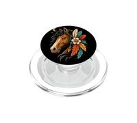 Marrone Cavallo Boho Floreale Piuma Luna Spirito Belle Donne PopSockets PopGrip per MagSafe