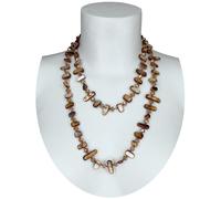 Marrone Collana Lunga Madreperla,perle,pietre Dure,cristalli da donna M/07