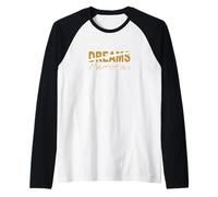 Marrone Colore Memorie sopra Sogni Grafica Marrone Maglia con Maniche Raglan