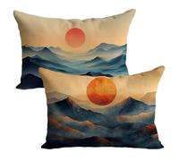 Marrone Copricuscini Divano Tramonto Federe Cuscini Divano 25x50cm Federe Cuscini Impermeabile Set di 2 Pezzi,Stampa Doppia Faccia Comodità Traspirant Camera da Letto,Sedia,Terrazza,Giardino LK-1678