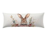 Marrone Cuscino per Dormire Laterale 40x145 Cuscino Lungo per Dormire Lateralmente per Gravidanza e Sostenere la Maternità, Migliorare La Qualità Del Sonno, Federe Cuscini Letto Motivo Animale Q-1187