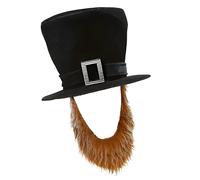 (marrone) Divertente cappello da pirata con baffi, accessorio per costume di Halloween per feste, giochi