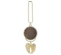 Marrone e Bianco Auto Appeso Ornamento Specchio Retrovisore Pendente Carino Specchio Auto Decorazione Estetica Divertente Ciondolo Auto Charms Regali per Uomini Donne Stile Oro