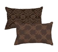 Marrone Federa Cuscini Rettangolari Divano Set di 2, Federe Cuscino Letto 50x75 Modello Motivo con Cerniera Invisibile Design, Bifacciale Stampa Autunnale Copricuscino, Velluto Materiale, Model399