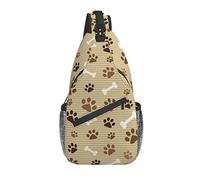 Marrone Footprints and Bones Sling Bag Crossbody Chest Bag Daypack Travel Hiking Shoulder Bag for Men Women