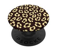 Marrone Giallo Leopardo Stampa Ghepardo Carino Estetica Girly Y2K PopSockets PopGrip Adesivo