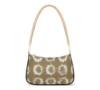 Marrone Girasoli Una Spalla Borse per le Donne Classico Borsa Hobo Totes Catena Cinghia Cerniera Telefono Borsa Carino