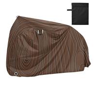 Marrone Legno Grano Annuale Impermeabile Coperture per Bici con Fori di Blocco Resistente ai raggi UV Indoor Outdoor Storage Moto Copertura Adatto per la maggior parte funda para moto