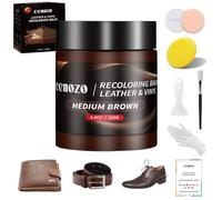 Marrone Medio Kit Riparazione Pelle,Ripara Pelle Divano Graffio,Smacchiatore Sedili Auto,Stucco per Pelle Rinnova Volante in Pelle,Tintura per Pelle Scarpe,Giacca,Sofa,Sedili Auto