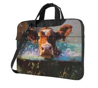 Marrone Mucca In Una Vasca Whimsical Laptop Bag Laptop Case 15.6 Pollice Borse Del Computer Imbottito Della Copertura Del Manicotto Per Le Donne Uomini