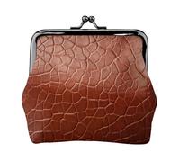 Marrone Pelle di vacchetta Stampa D'epoca Borsa Cambiamento in Pelle Elegante Piccolo Portamonete per le Donne Portafoglio Mini