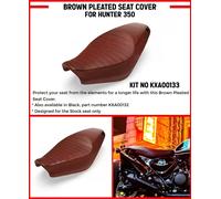Marrone Plissettato Coprisedile Per Royal Enfield Cacciatore 350 Alta Qualità