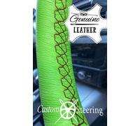 Marrone Punto Vera Luce Verde Copertura Del Volante IN Pelle BMW E90 E91 05-11
