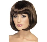 Marrone Scuro Partyrama Parrucca Bob 30.5cm Lungo Costume Donna Parrucche