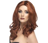 Marrone Superstar Parrucca Ondulate Lunghe Donna Costume Parrucchino 70s Disco