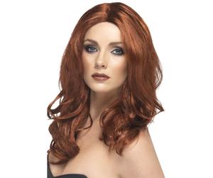 Marrone Superstar Parrucca Ondulate Lunghe Donna Costume Parrucchino 70s Disco