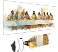 Marrone Tappetino Mouse Gaming 1600x800x3 mm Esteso Tappetino Mouse XXL L'Ultima Cena Mouse Pad con Bordi Cuciti, Impermeabile e Antiscivolo Mousepad Gaming per Accessori Scrivania, Ufficio z-6365