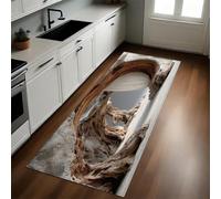 Marrone Tappeto Cucina 50x180 cm Texture dell'albero della grotta Lavabile Multiuso Resistente Passatoia Cucina Antimacchia Sotto Lavandino Fornelli