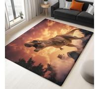Marrone Tappeto Morbido Flanella a Pelo Corto, Fantasia Animali Dinosauri Tappeto per Camera dei Bambini Soggiorno e Camera da Letto Decorazione, 60 x 90 cm Tappeti Antiscivolo e Lavabile