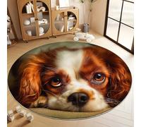 Marrone Tappeto Rotondo Lavabile, a Pelo Corto Squisito Animali Segugio Tappeti - Tappeto Rotondo Antiscivolo per Soggiorno Camera da Letto Cameretta dei Bambini 150 cm