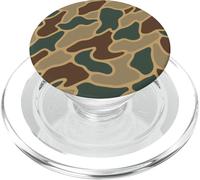Marrone Verde Anatra Camo uccelli acquatici Caccia Rana Pelle Vintage PopSockets PopGrip per MagSafe