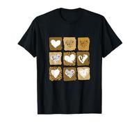 Marrone Wild Hearts Brown Graphic Maglietta