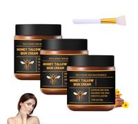 Marroomi Tallow Honey Balm,Grass-Fed Beef Tallow Balm with Raw Honey, Whipped Moisturizer for Face & Body, Deeply Nourishing (3PC, ONE SIZE)