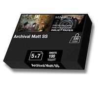 Marrutt Carta Fotografica Archival Matt 230gsm Solo Fronte Per Stampanti Inkjet 5" x 7" - 100 Fogli di Carta Opaca per da archivio Fotografico