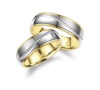 MARRYA Anello 'MARRYA ES-22 Ehering aus Edelstahl - Silberfarben & Gelbgold plattiert' giallo oro Donna - Abbigliamento - Occasioni - Matrimonio - Per la madre della sposa - Scarpe e accessori - Gioie
