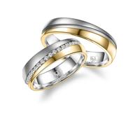 MARRYA Anello 'MARRYA ES-32 Ehering aus Edelstahl - Silberfarben & Gelbgold plattiert' giallo oro Donna - Abbigliamento - Occasioni - Matrimonio - Per la madre della sposa - Scarpe e accessori - Gioie