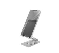 Mars Gaming MA-RSS, Supporto per Smartphone Pieghevole, Rotazione Dinamica 360° + Regolazione dell'Altezza e Angolo di 180°, Supporto per Cellulare in Alluminio, Antiscivolo, Grigio Argento