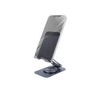 Mars Gaming MA-RSS, Supporto per Smartphone Pieghevole, Rotazione Dinamica 360° + Regolazione dell'Altezza e Angolo di 180°, Supporto per Cellulare in Alluminio, Antiscivolo, Grigio Scuro
